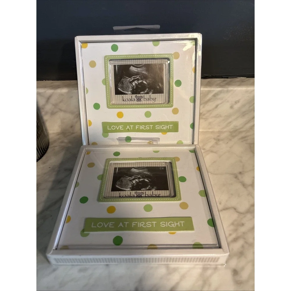 2 Baby Sonogram Picture Frames Love‎ at First Sight Baby Ultrasound Photo